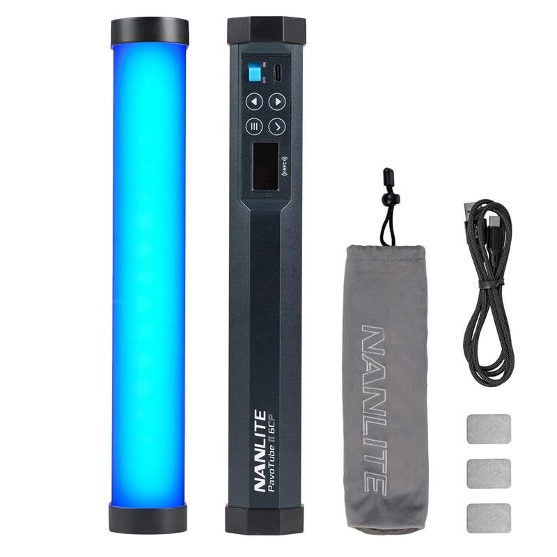 NANLITE PavoTube II 6CP スティックライト チューブライト RGB撮影用ライト CRI95 色温度2400-12000K G/M: ±150 36000色調光 輝度自由調節 Type-C充電式 チューブ型撮影用ライト 動 8ad4c281 14,699円