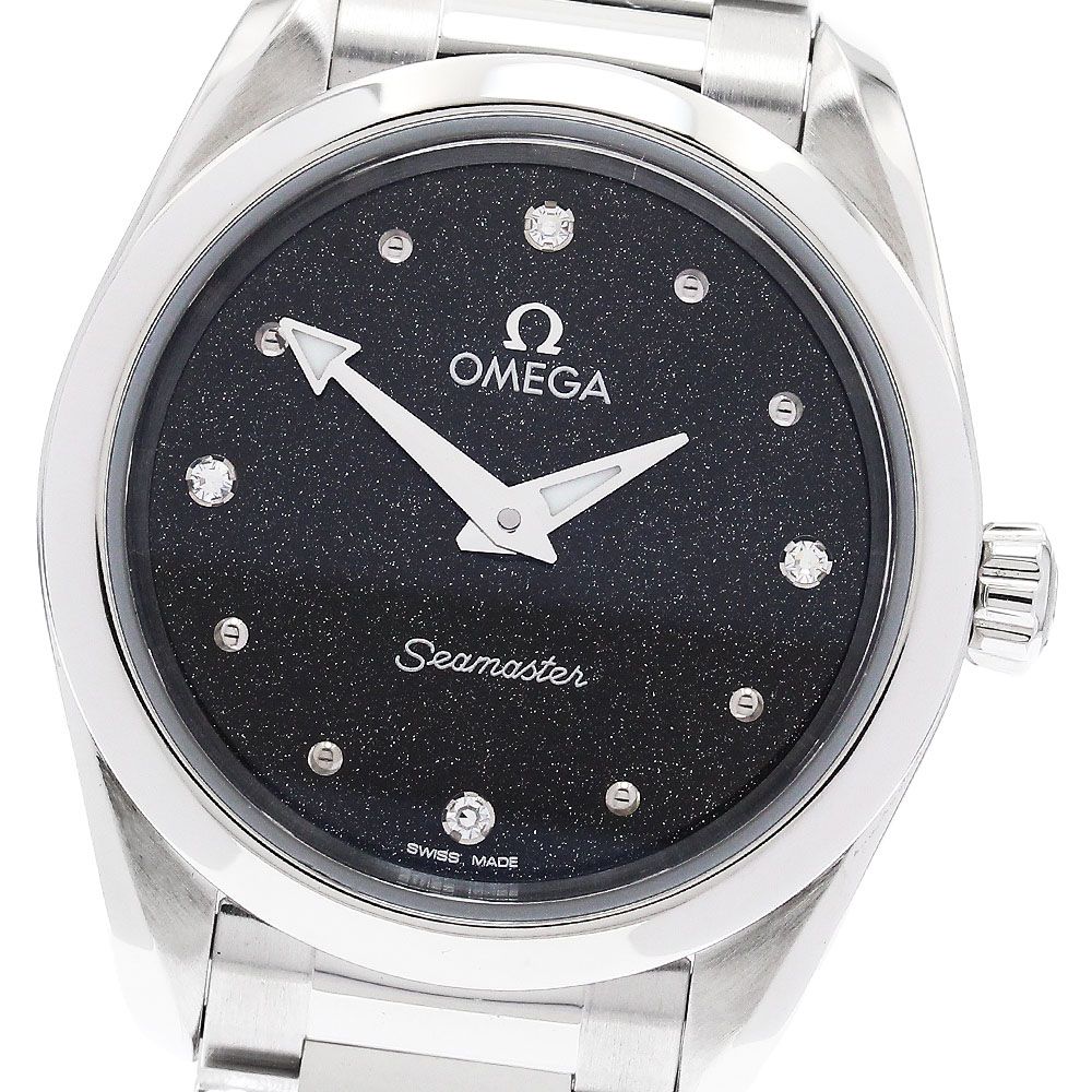 オメガ OMEGA 220.10.28.60.51.001 シーマスター アクアテラ 150M 4Pダイヤ クォーツ レディース 美品 保証書付き_974090