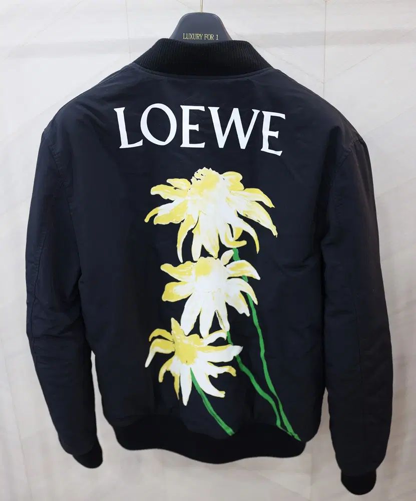 LOEWE ロエベ デイジー プリント ナイロン ブルゾン ジャケット ブラック 46サイズ(95)