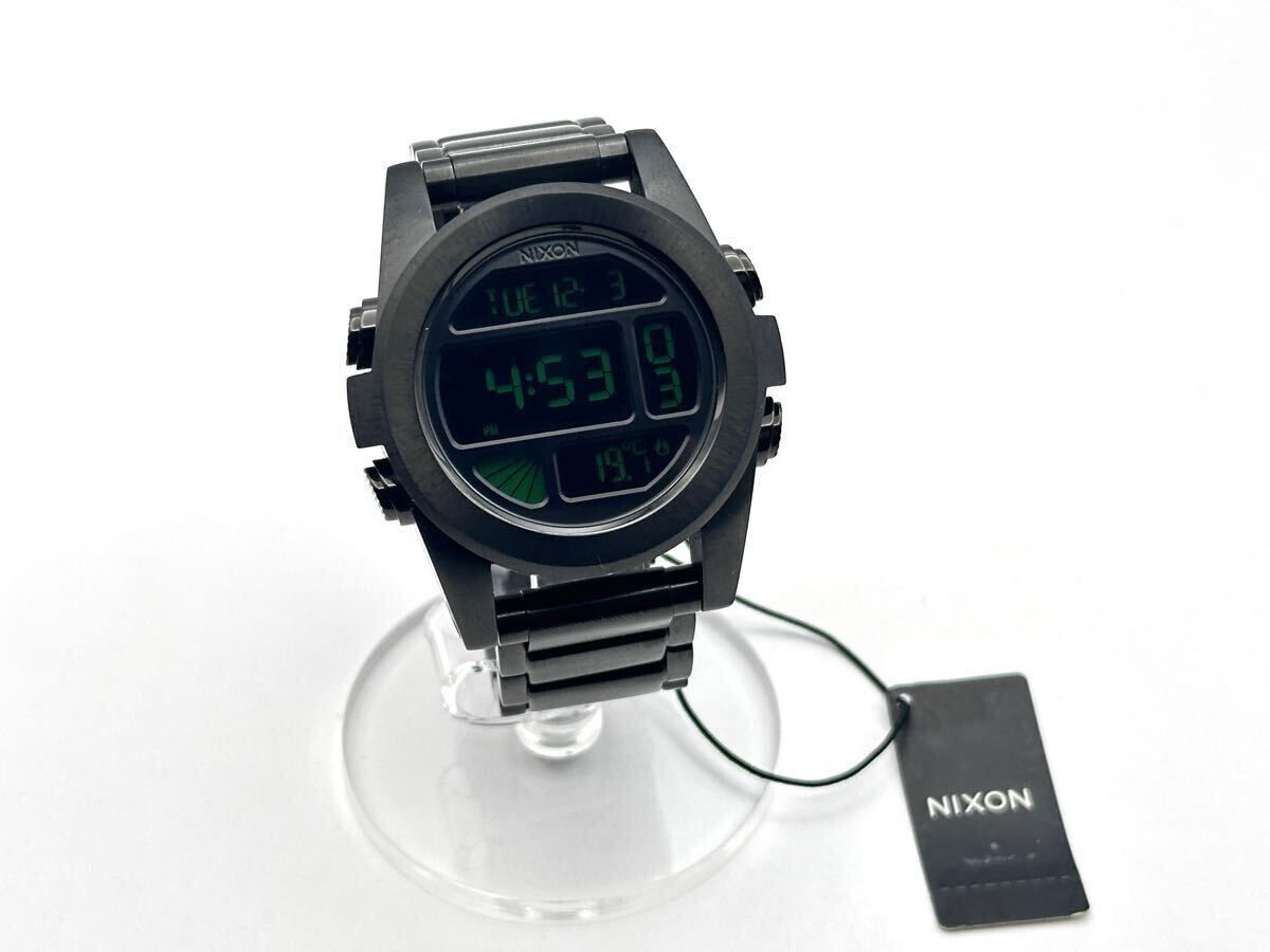 未使用 Nixon ニクソン Unit SS ユニット ステンレス ウォッチ 腕時計 A360032-00 クオーツ デジタル ブラック メタル