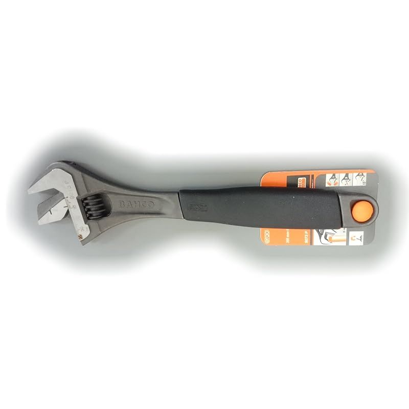 BAHCO(バーコ) Adjustable Wrench with Thermoplastic Handle and Pipe Grip パイプレンチ兼用モンキーレンチ 9073P