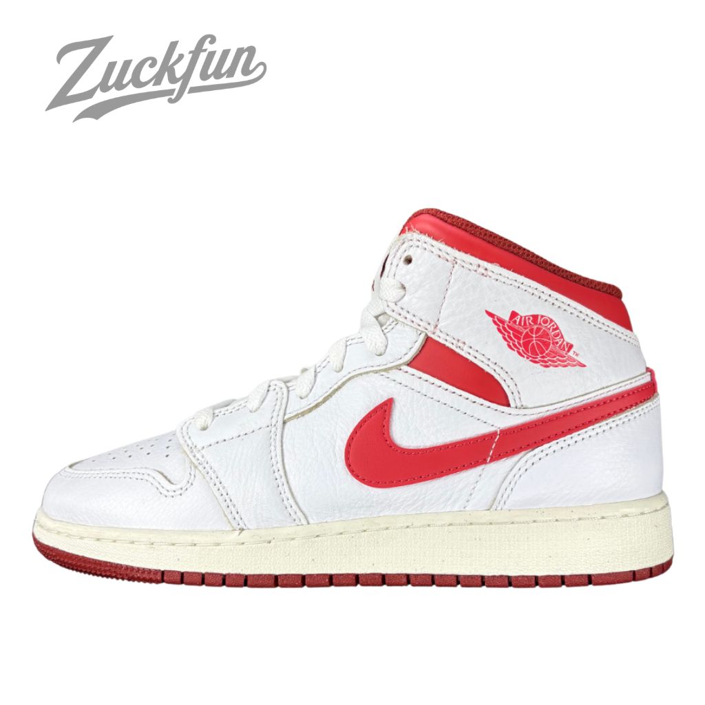 NIKE AIR JORDAN 1 MID SE DUNE RED エア ジョーダン 1 ミッド カット スペシャル エディション デューン レッド ホワイト 白 レディース ナイキ スニーカー 24 cm U11754