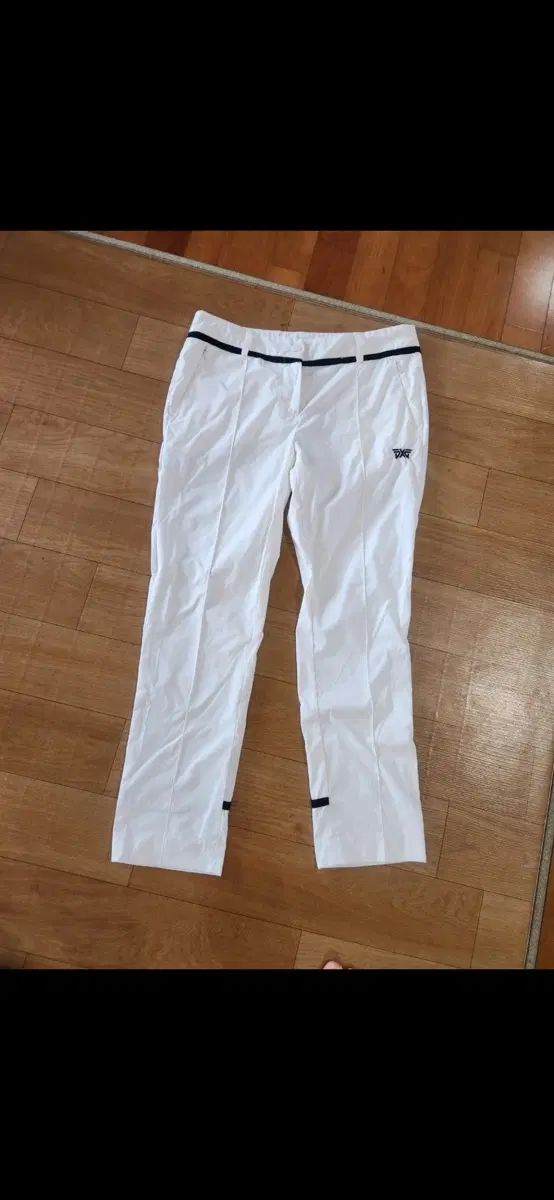 PXG レディース ゴルフパンツ ホワイト/ブラック LINE POINT (Lサイズ)