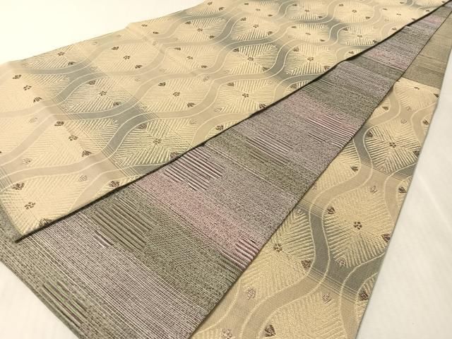 平和屋着物●両面　六通柄袋帯　立涌花松葉　金糸　正絹　逸品　未使用　CABL6001vp 18,200円