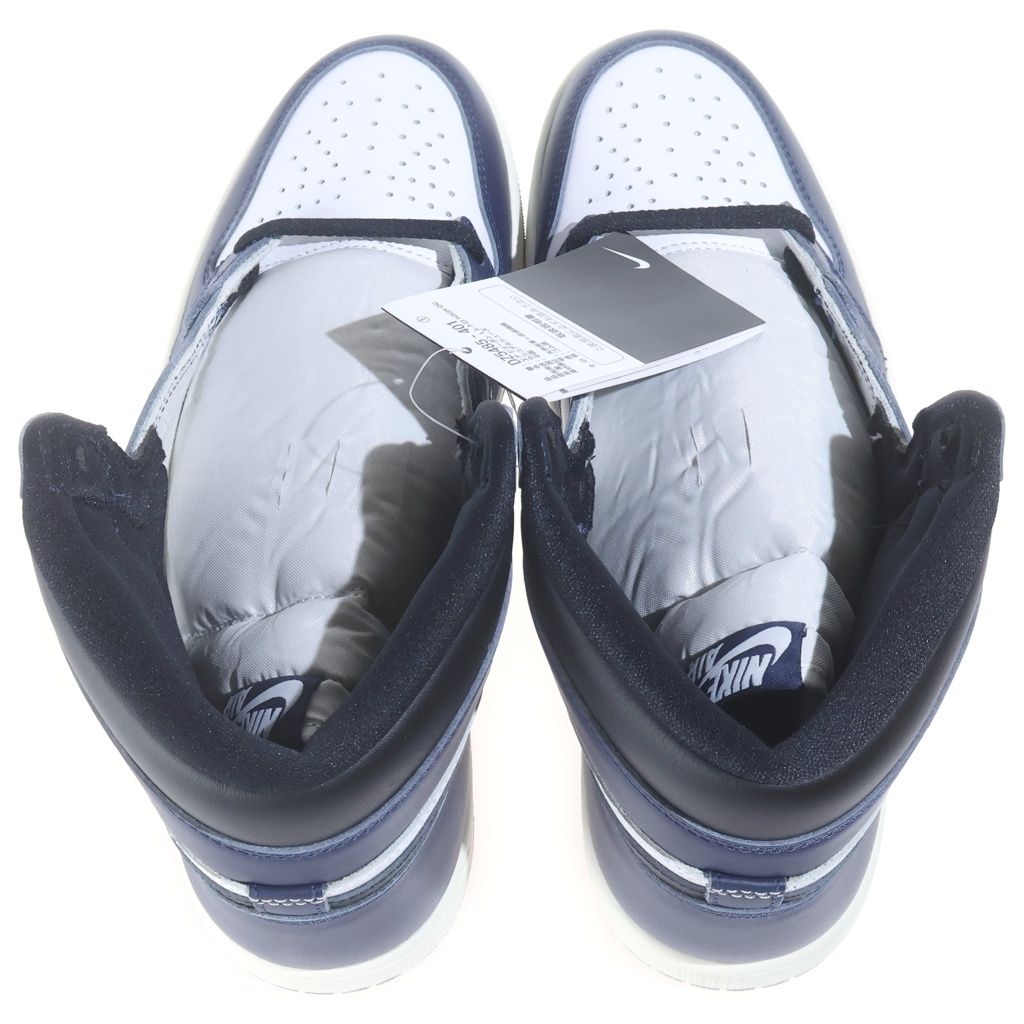 NIKE (ナイキ) AIR JORDAN 1 RETRO HIGH OG MIDNIGHT NAVY DZ5485-401 エアジョーダン1 レザーハイカットスニーカー ホワイト/ネイビー US10/28cm