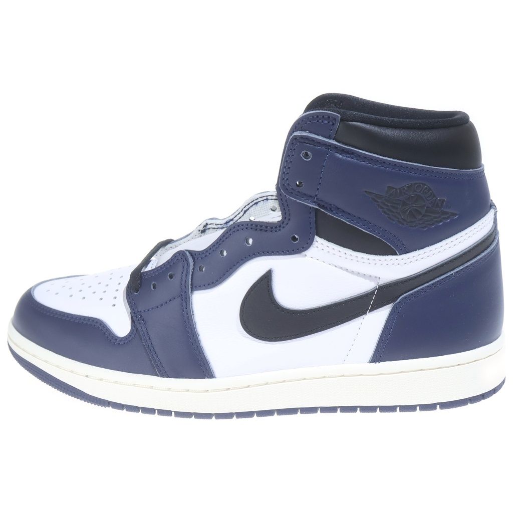 NIKE (ナイキ) AIR JORDAN 1 RETRO HIGH OG MIDNIGHT NAVY DZ5485-401 エアジョーダン1 レザーハイカットスニーカー ホワイト/ネイビー US10/28cmスニーカー