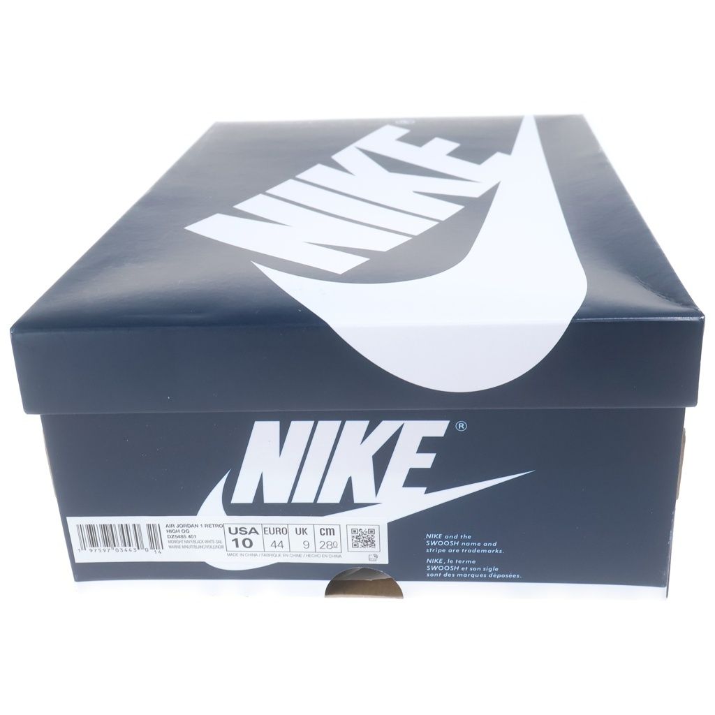 NIKE (ナイキ) AIR JORDAN 1 RETRO HIGH OG MIDNIGHT NAVY DZ5485-401 エアジョーダン1 レザーハイカットスニーカー ホワイト/ネイビー US10/28cm