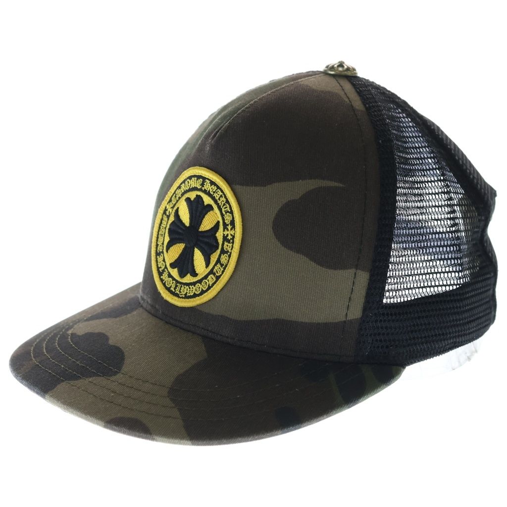 CHROME HEARTS (クロムハーツ) YELLOW CH PLUS TRACKER CAP CHプラスパッチ クロスボール付 メッシュ カモフラ トラッカーキャップ 帽子 カーキ/イエロー 77,990円
