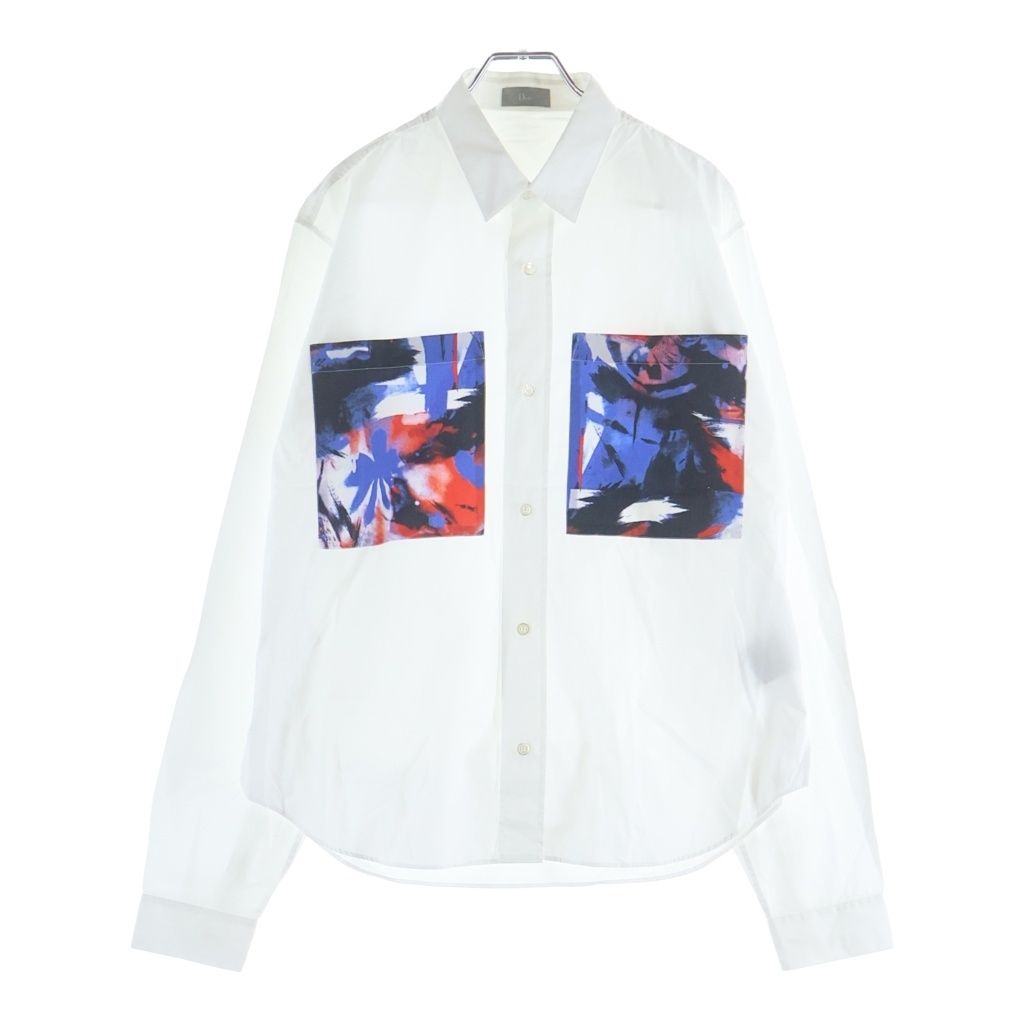 Dior HOMME (ディオールオム) Abstract L/S Shirt 長袖シャツ ホワイト 463C556Z1581 25,493円