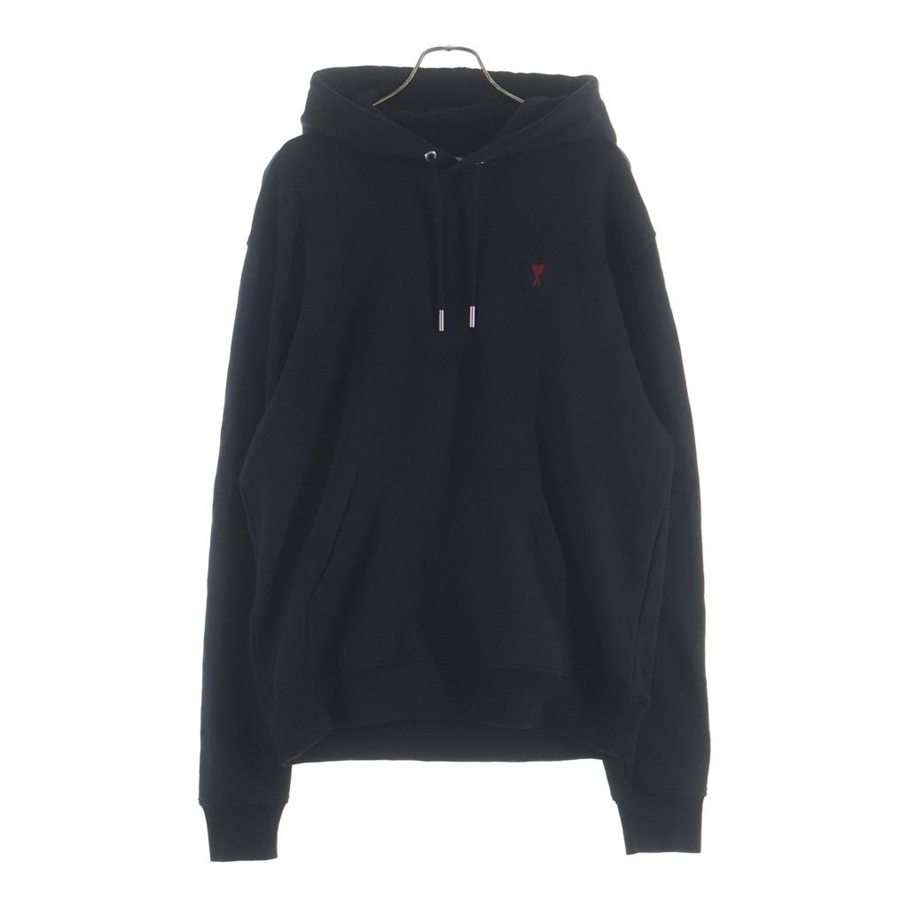 ami (アミ) Logo Hoodie ロゴプルオーバーパーカー フーディー ブラック BFUSW235.730