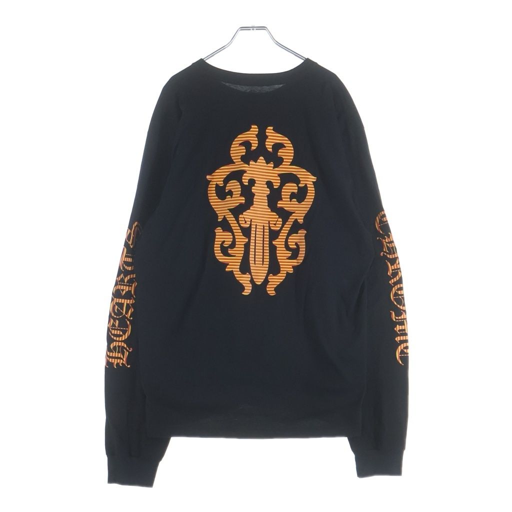 CHROME HEARTS (クロムハーツ) CH L/S 袖英字ロゴ バックヴァインダガープリント長袖Tシャツカットソー