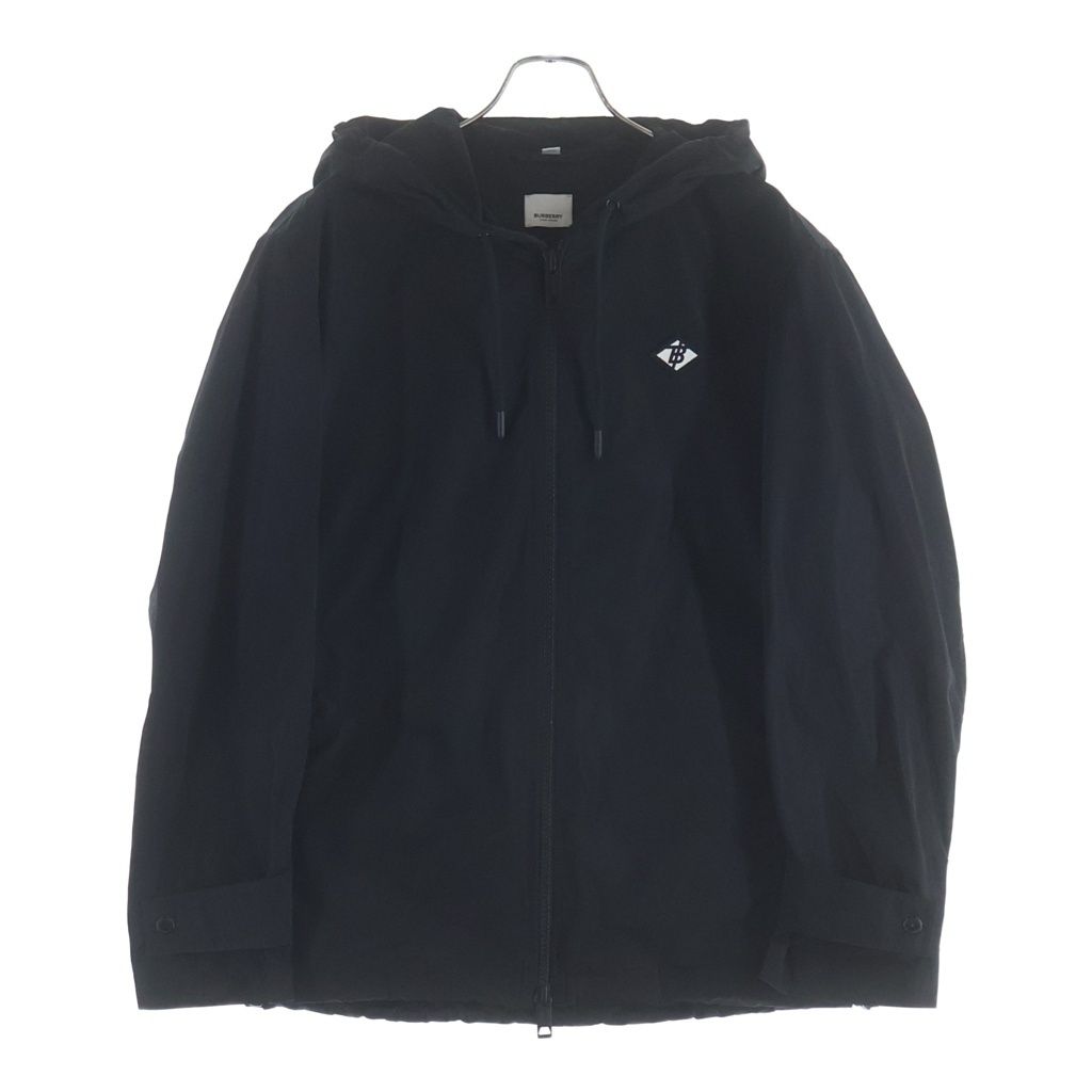 BURBERRY LONDON (バーバリーロンドン) EVERTON TBロゴ フロントジップ ナイロン マウンテンパーカー ジャケット ブラック 8021889