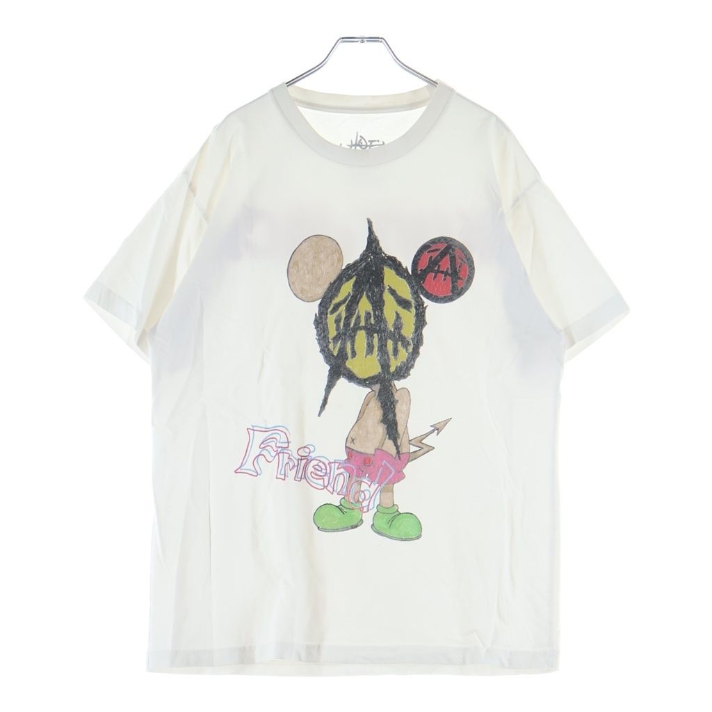 TRAVIS SCOTT (トラヴィススコット) 23SS ×SAINT MICHAEL UTOPIA セントマイケル ユートピア ロゴデザイン クルーネック カットソー 半袖Tシャツ ホワイト