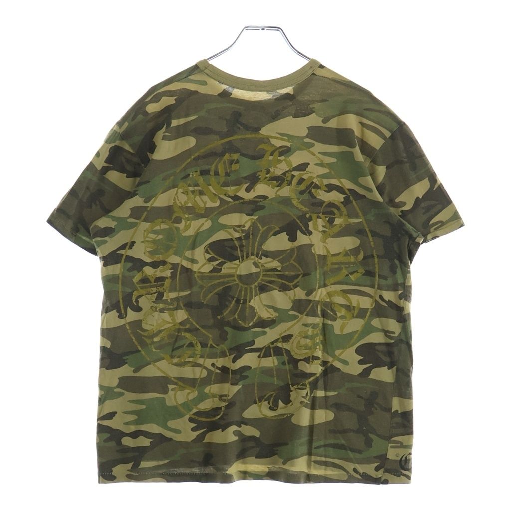 CHROME HEARTS (クロムハーツ) OLD CAMO HORSESHOE オールド カモフラ ホースシュー プリント半袖Tシャツ カットソー カーキ/ゴールド -