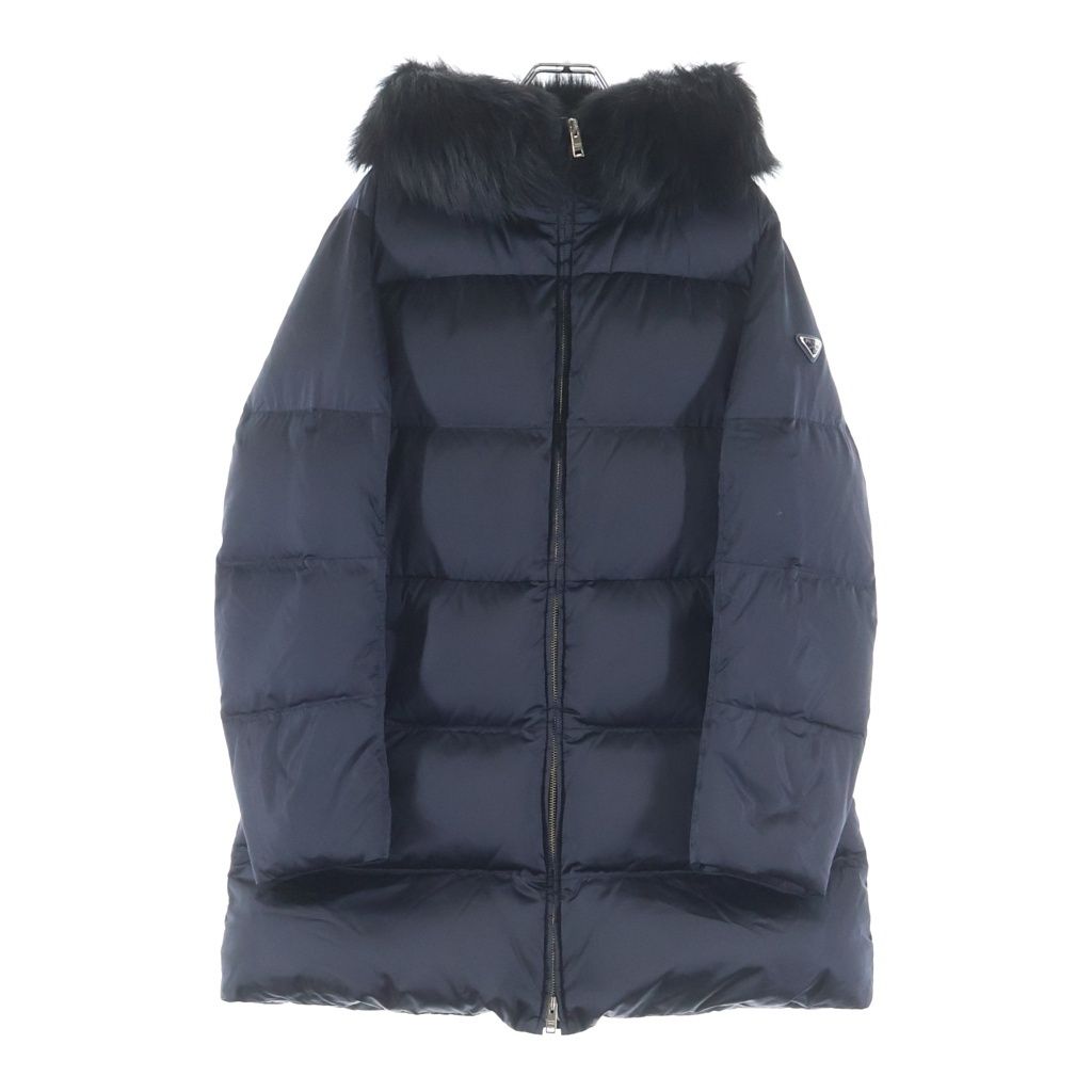 PRADA (プラダ) ロゴプレート ファーフード ダウンコート ネイビー 29P117 84,700円