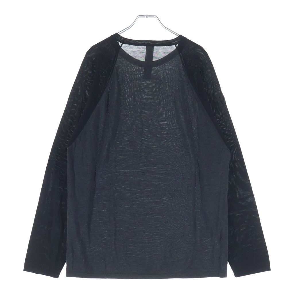 CHROME HEARTS (クロムハーツ) Y NOT CRS PATCH トリプルクロスパッチ付き ラグラン長袖Tシャツ カットソー ブラック/グレー