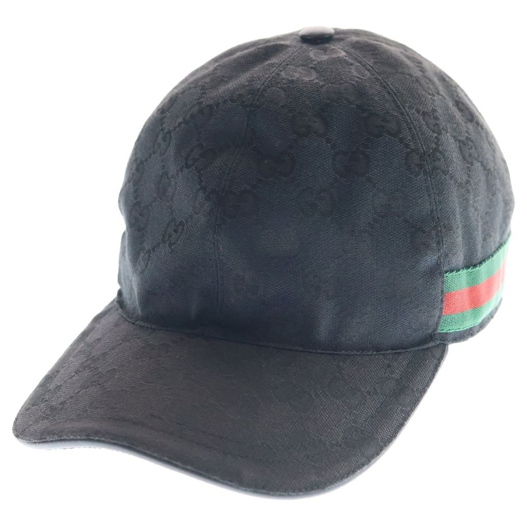 GUCCI (グッチ) GGキャンバス ベースボールキャップ 帽子 総柄 シェリーライン ロゴ ブラック 200035 19,800円