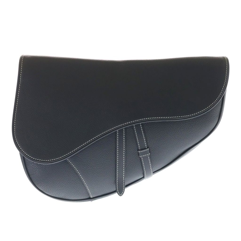 DIOR (ディオール) Maxi Saddle Bag マキシ グレインドカーフスキン サドルバッグ ショルダーバッグ ブラック 1ADPO211YKK 176,000円