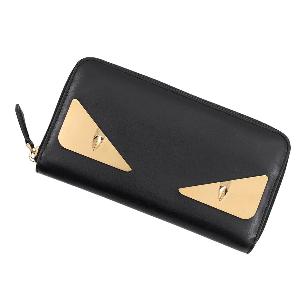 フェンディ 長財布 バグズ ラウンドファスナー レザー 7M0210 FENDI 財布 黒 30,810円