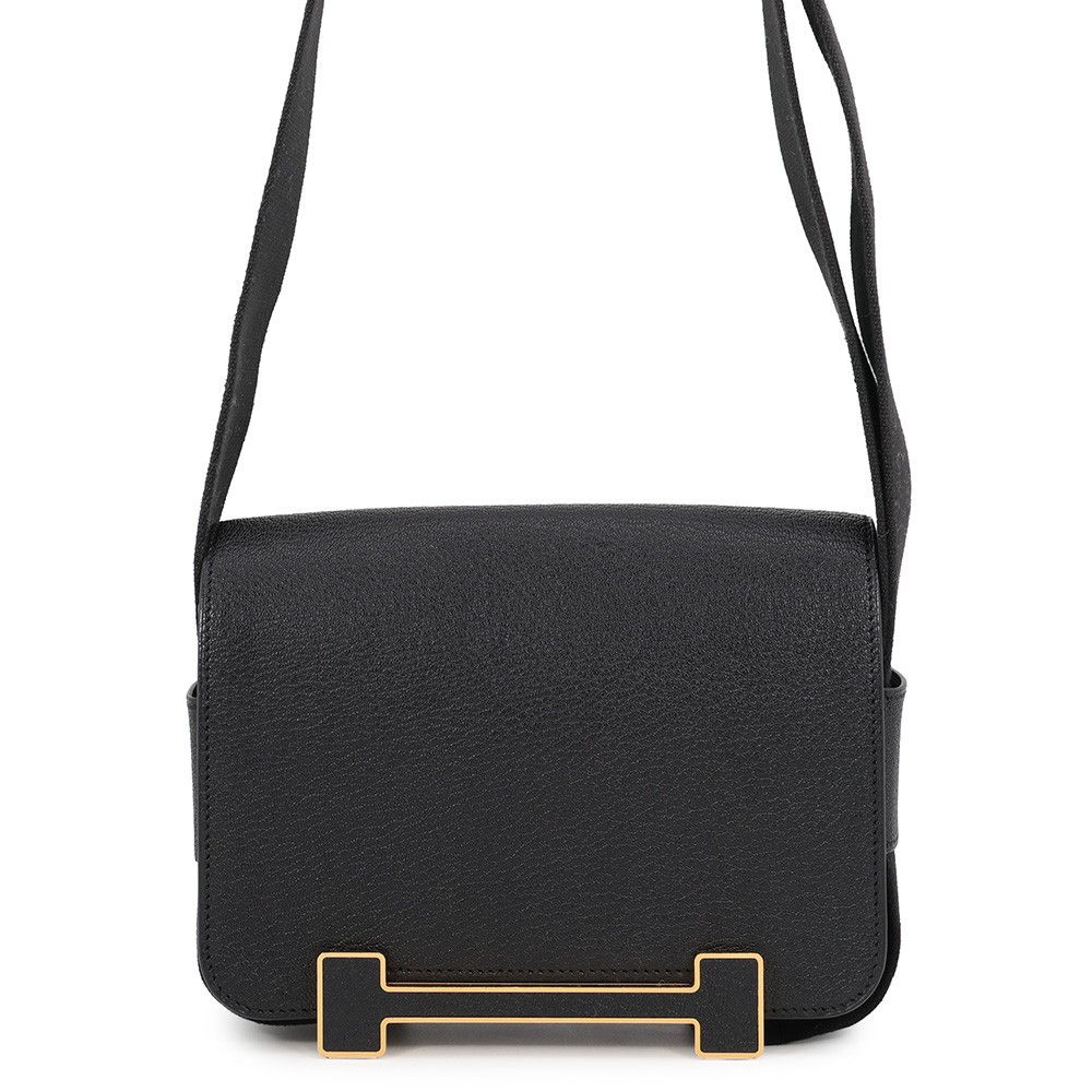 エルメス ショルダーバッグ ゲタ ブラック/ゴールド金具 シェブルミゾル B刻印 HERMES バッグ 黒 385,605円