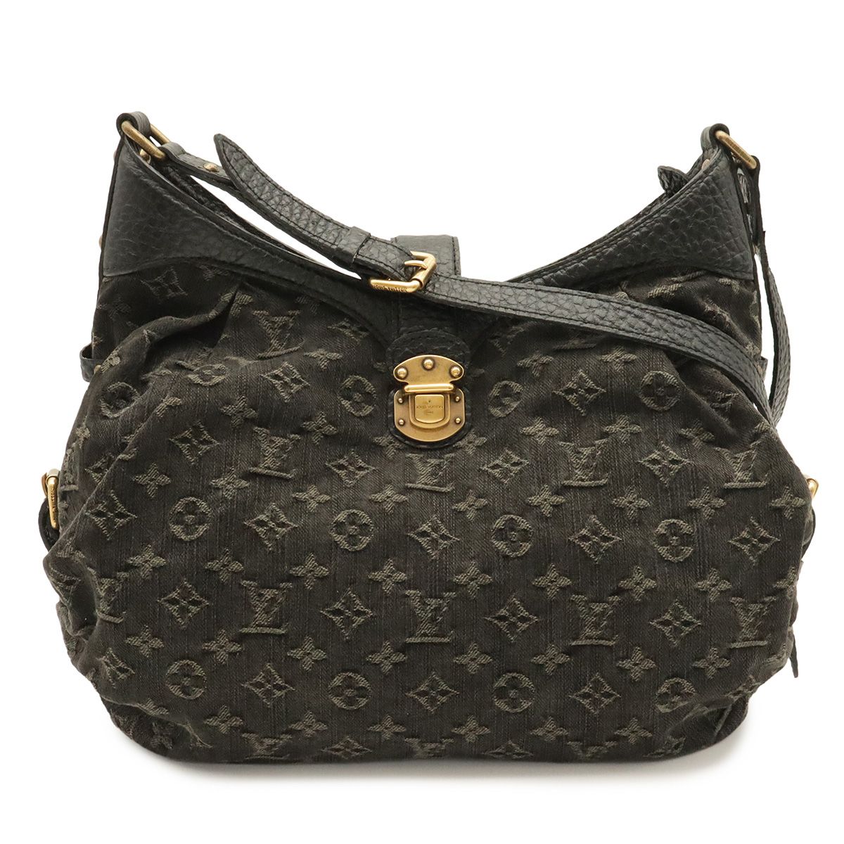 LOUIS VUITTON ルイ ヴィトン モノグラムデニム XS ショルダーバッグ ワンショルダー デニムキャンバス レザー ノワール 黒 ブラック M95608