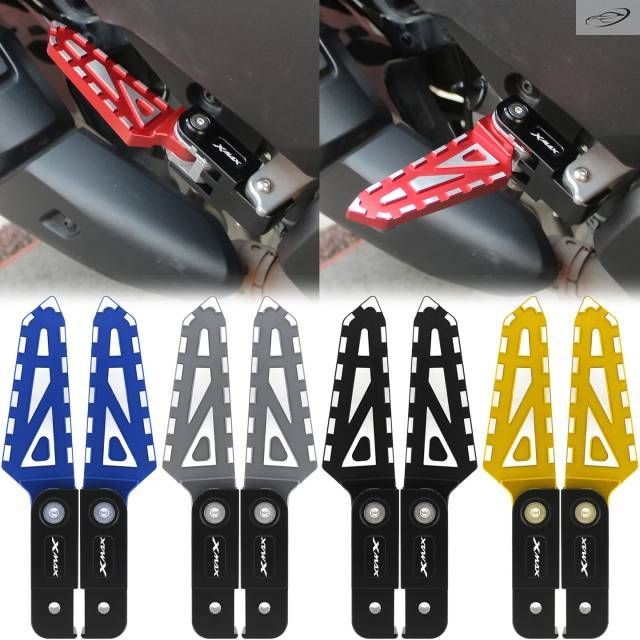 オートバイアクセサリー 折りたたみ式リアフットペグ フットレスト パッセンジャー用 フットペダル幅 XMAX300 2020-2026