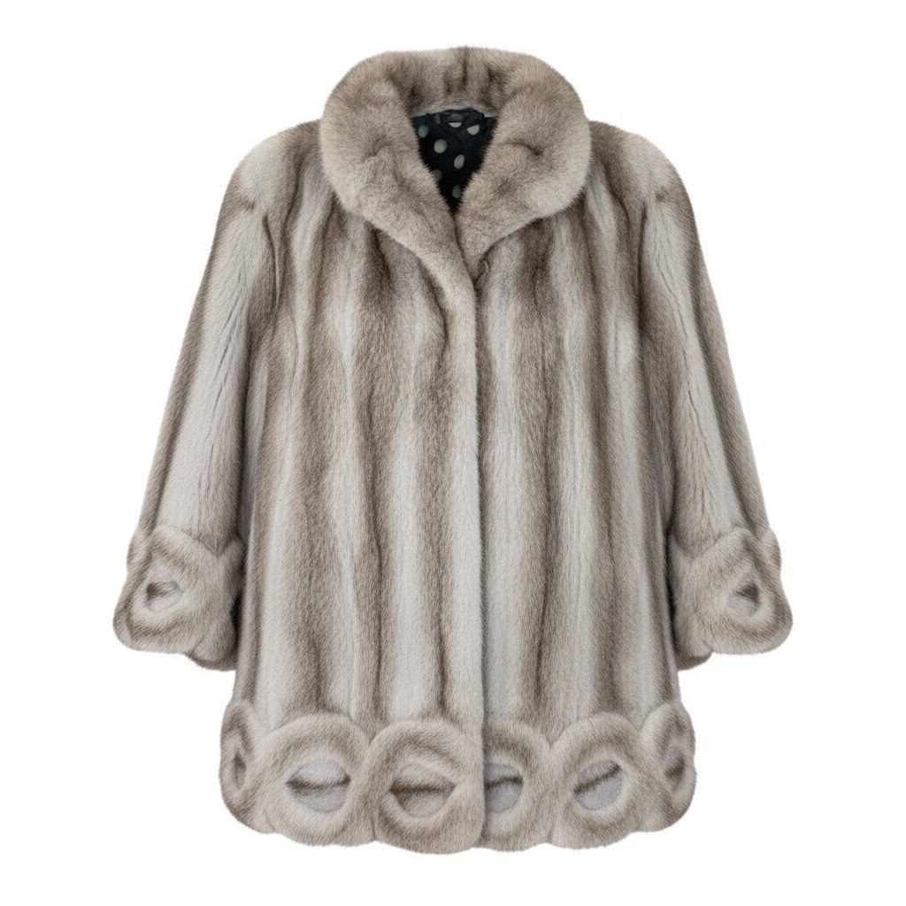 93h8 染めクロスミンク ロングコート サイズL 本毛皮 Dyed Cross Mink Fur Long Coat 裾広がりt18r