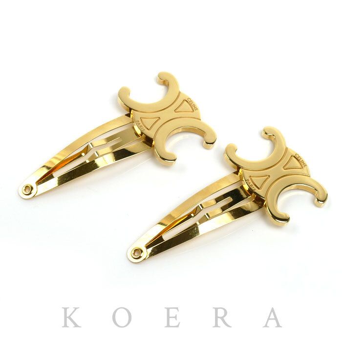 CELINE セリーヌ GP ヘアクリップ トリオンフ ヘアアクセサリー 46Z656BSL.35OR レディース 中古