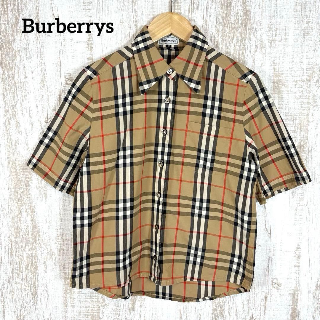 美品 Burberrys ヴィンテージ バーバリー メガノバチェック 半袖シャツ ベージュ
