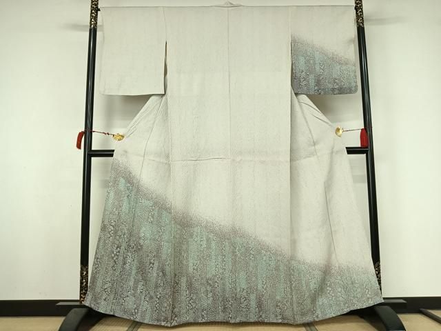 平和屋着物▽名門　藤娘きぬたや・総絞り(杢目絞り)　訪問着　単衣　草花文　正絹　逸品　AABL6821jh 38,025円