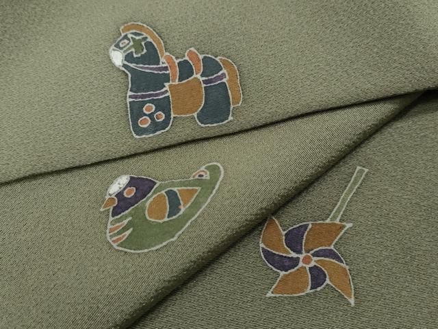 平和屋着物●上質な小紋　動物玩具文　正絹　逸品　CABK8321ut 24,375円