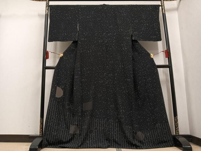 平和屋着物●訪問着　瓢箪　黒地　正絹　逸品　AABL1695ph