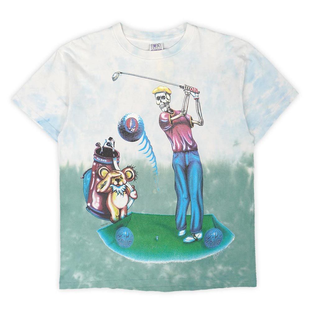 グレイトフルデッド Grateful Dead 90s バンドTシャツ デッドベア スカル ヒッピー ジェリーガルシア ロックT MADE IN USA ヴィンテージ アメリカ製 古着 Tシャツ カットソー タイダイ L【中古】 11,035円