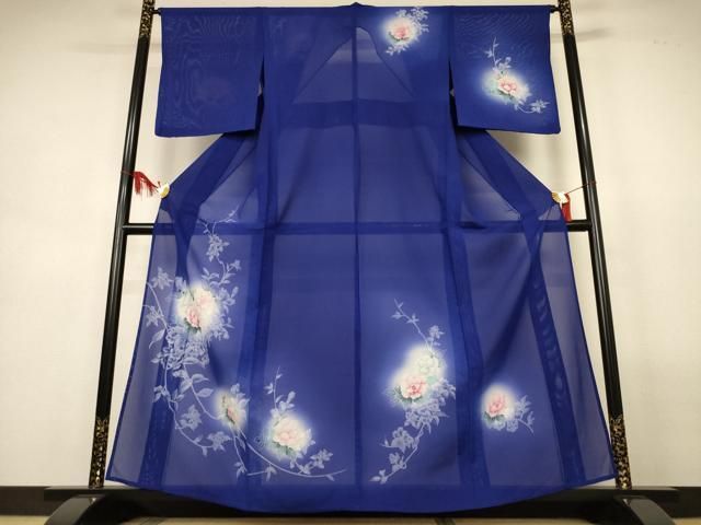 平和屋着物＊夏物　訪問着　絽　草花文　暈し染め　正絹　逸品　AABL6585jd 23,660円