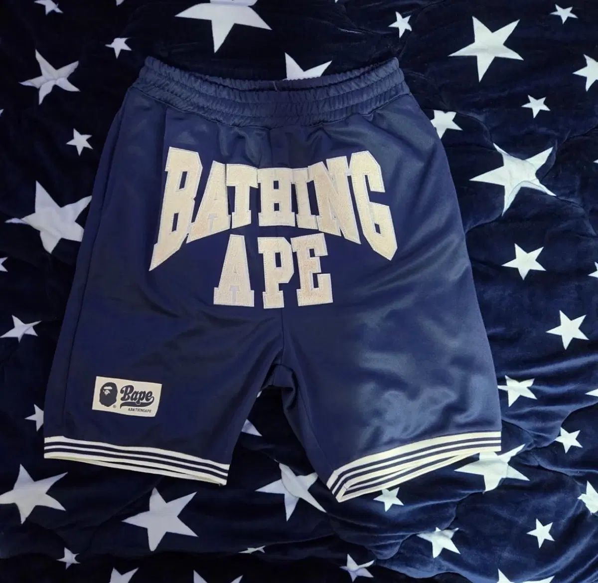A BATHING APE アベイシングエイプ ベースボール ハーフパンツ ネイビー