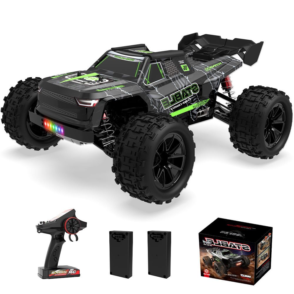 ラジコン ラジコンカー オフロード 35km/h 高速 1/14 4WD 四輪駆動 フルプロポ操作 2.4GHz 七色LEDライト 390モーター 独立サスペンション 大型タイヤ 充電式バッテリー2個付き 技適認証済み 子供 大人 男の子 小中学生 誕生日