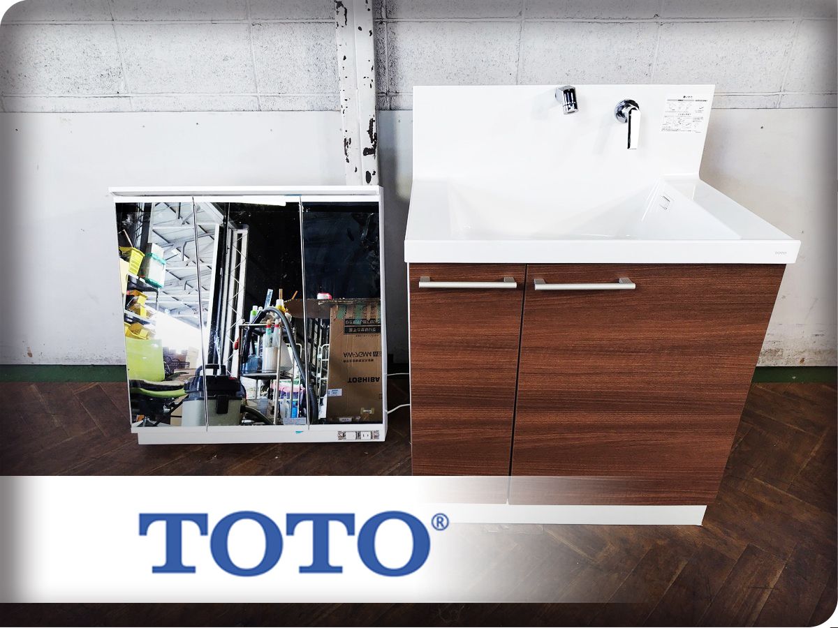 ■展示品■未使用品■TOTO■Octave/オクターブ■W75■ドレッサー/三面鏡/ミラーキャビネット■洗面化粧台■40万■ymm4825k 104,000円