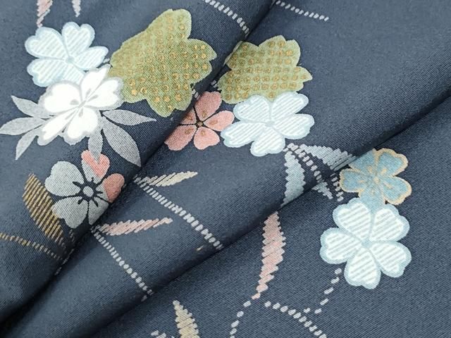 平和屋着物●上質な小紋　枝花文　正絹　逸品　未使用　CABK7407yc