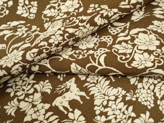 平和屋着物●上質な小紋　鳳凰動物花唐草文　正絹　逸品　CABK7424yc 27,885円