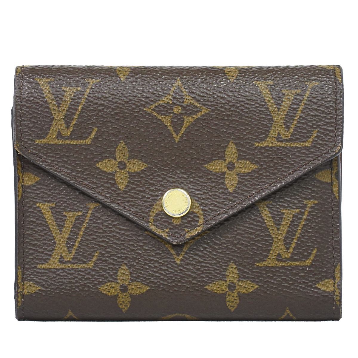 本物 ルイヴィトン LOUIS VUITTON LV ポルトフォイユ ヴィクトリーヌ モノグラム 折財布 ブラウン M62472 ビトン 財布 ウォレット 中古・