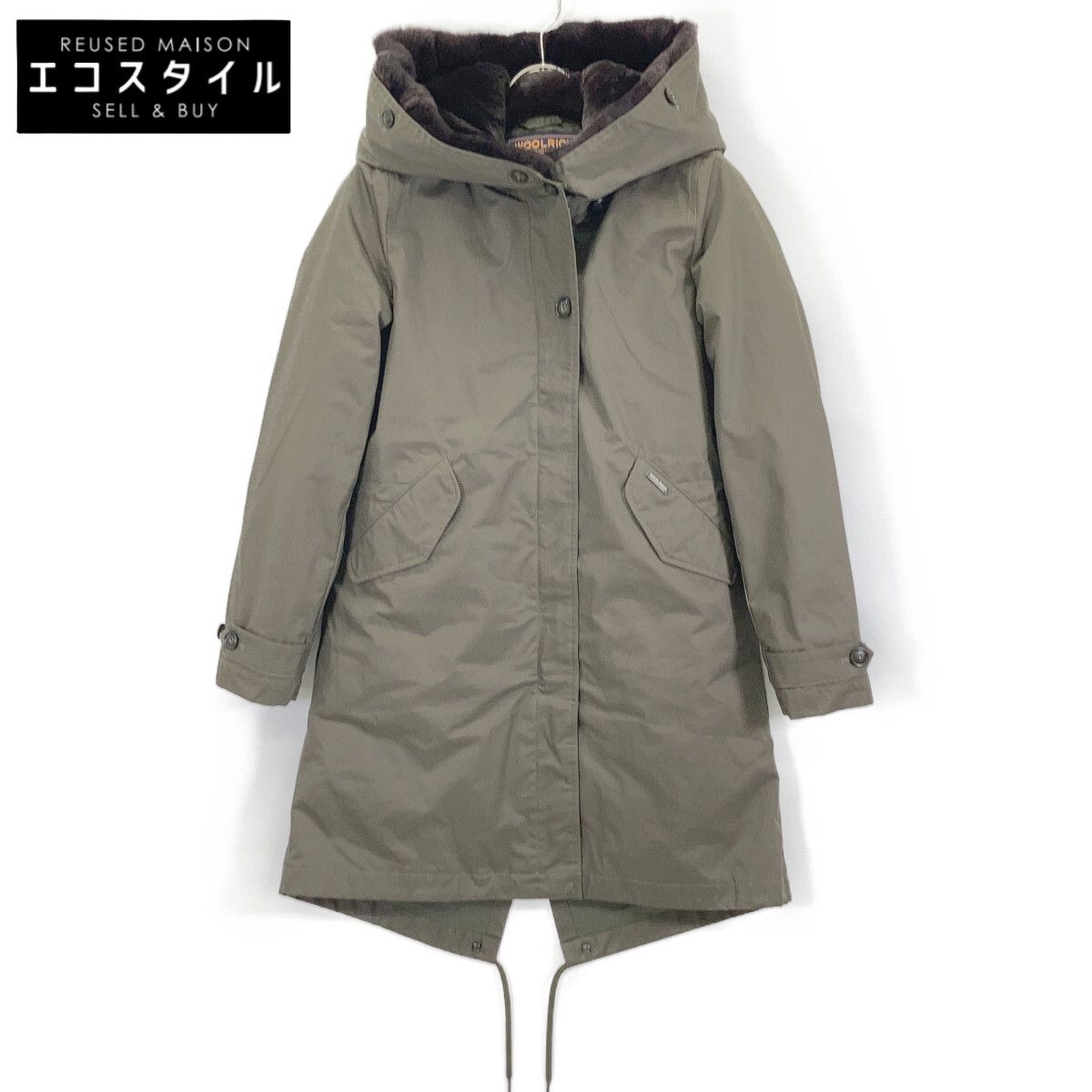 WOOLRICH ラビットファー　中綿ライナー　モッズコート WOOLRICH ウールリッチ 1702151 カーキ ラビットファー ナイロン