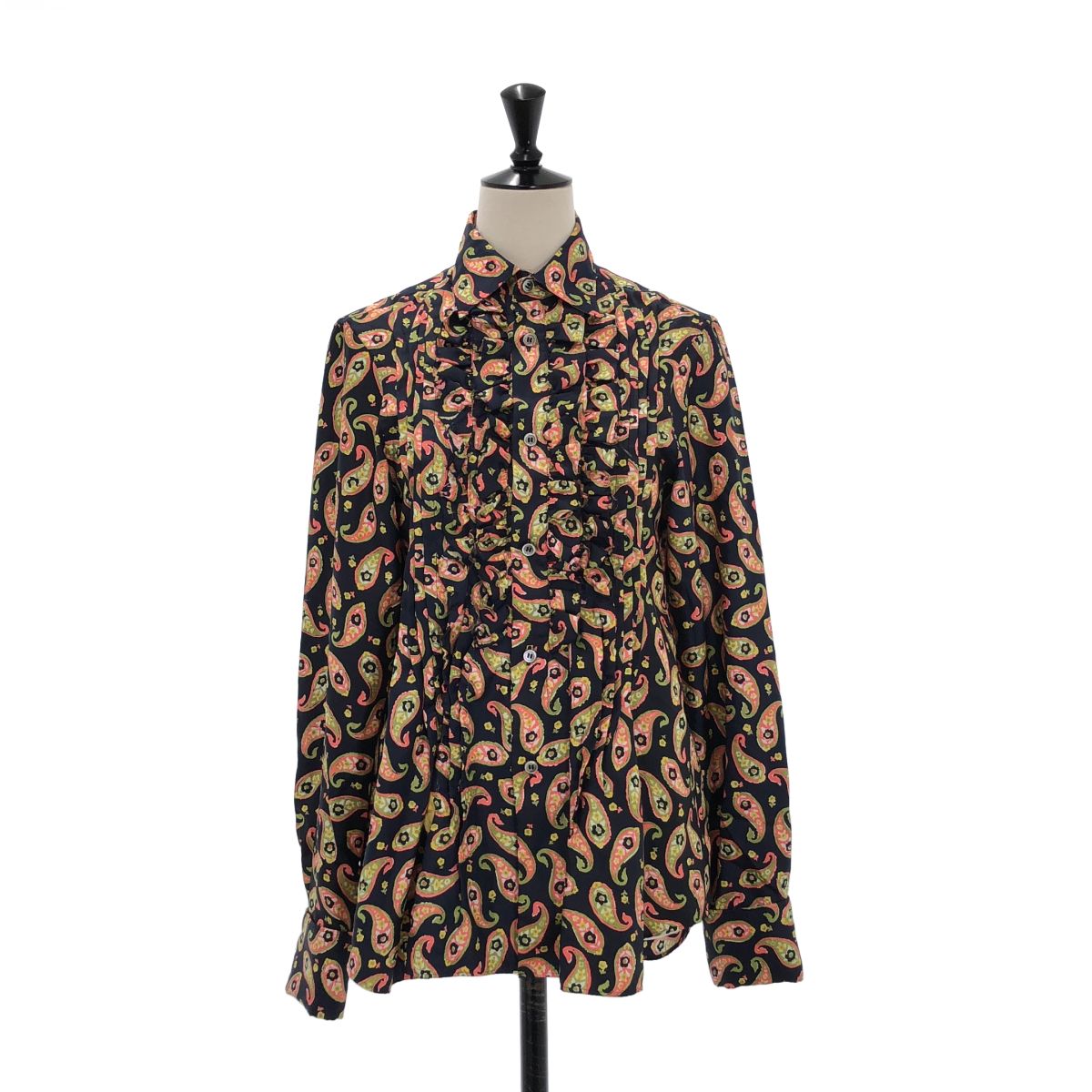 tricot COMME des GARCONS / トリココムデギャルソン | 2005SS | ポリエステル 総柄 フリル シャツ ブラウス | M | マルチカラー | レディース