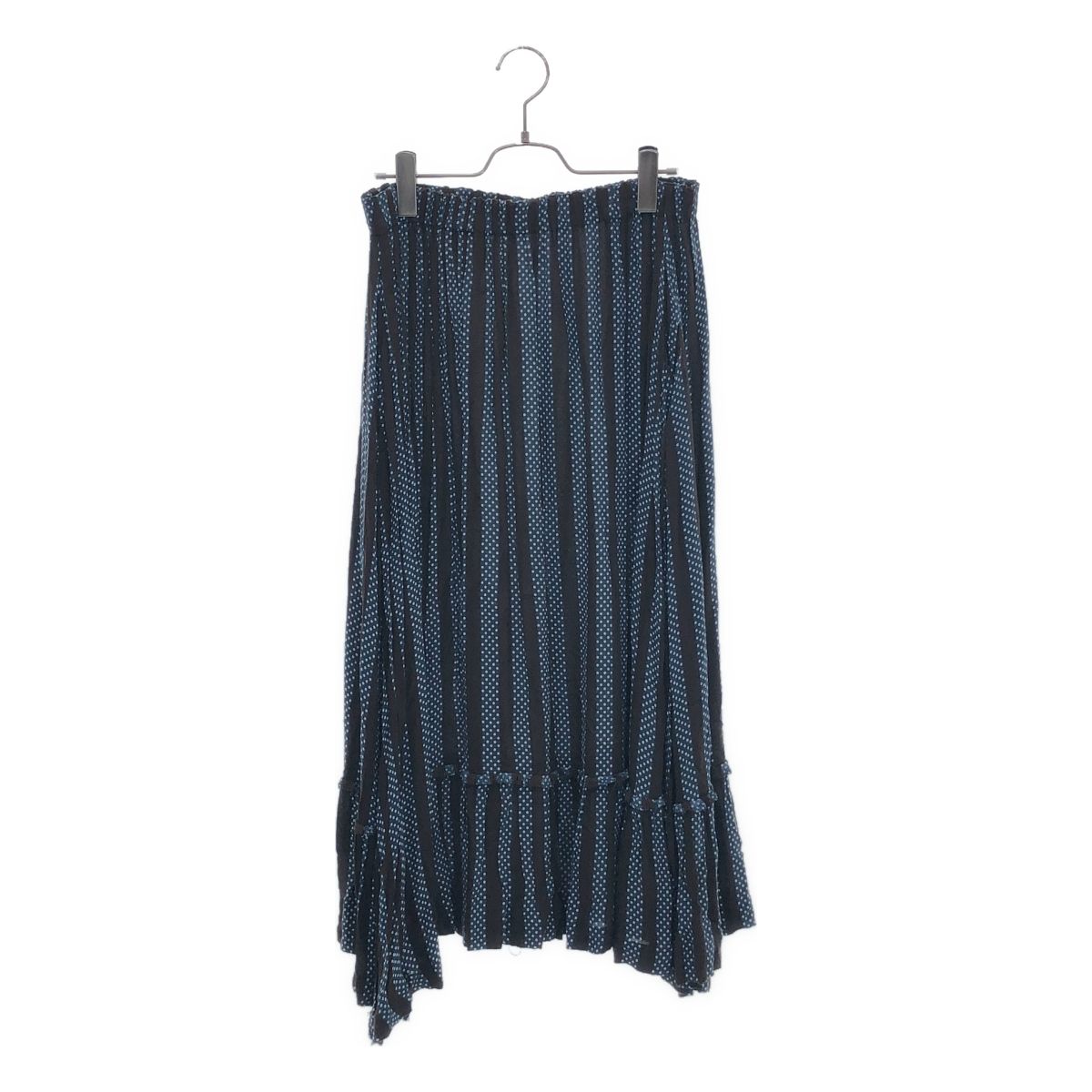 COMME des GARCONS COMME des GARCONS / コムコム | 2020AW | レーヨン ドット ストライプ イージースカート | M | ネイビー/ブラウン | レディース 12,230円