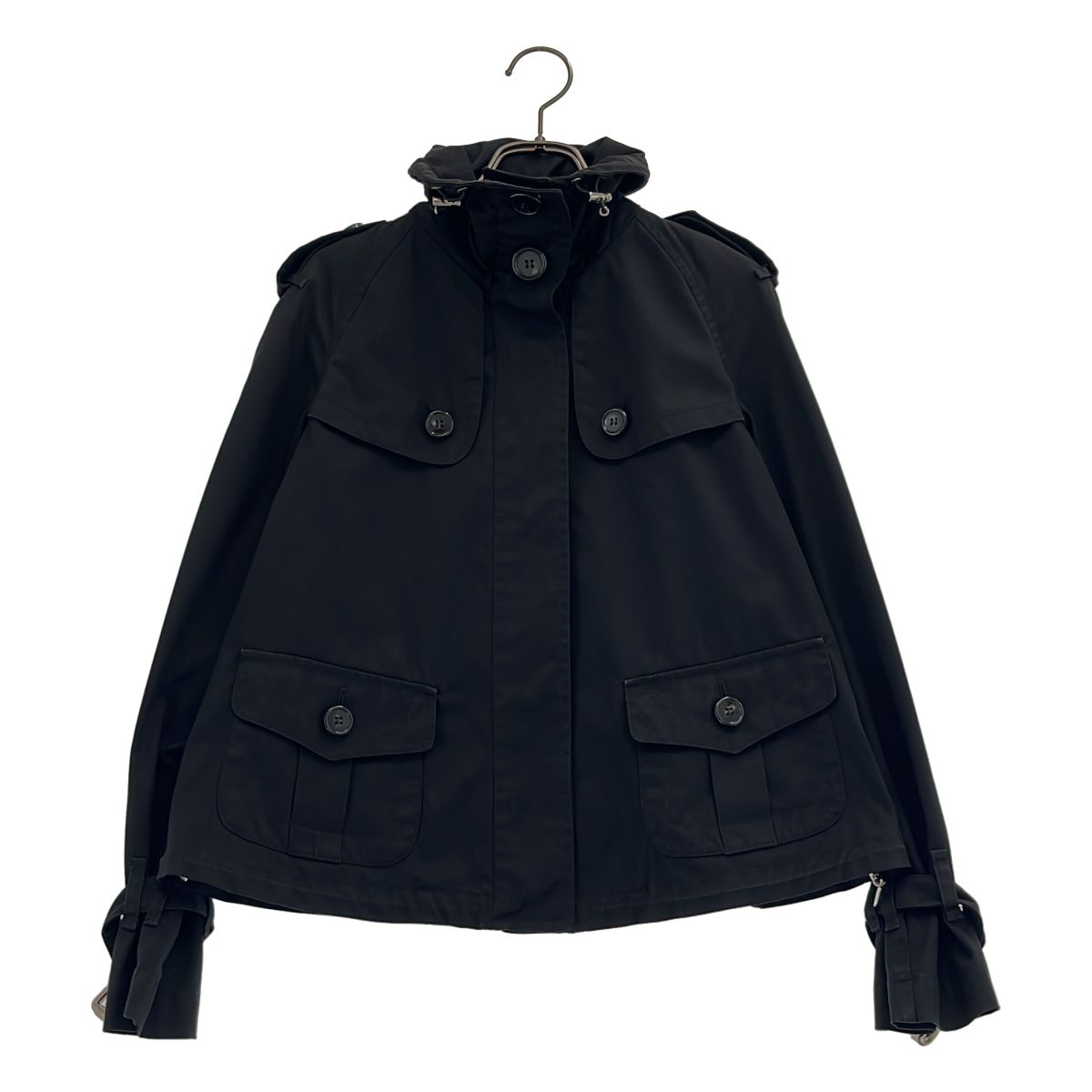 MONCLER / モンクレール | スタンドカラー ショートトレンチジャケット | 00 | ブラック | レディース