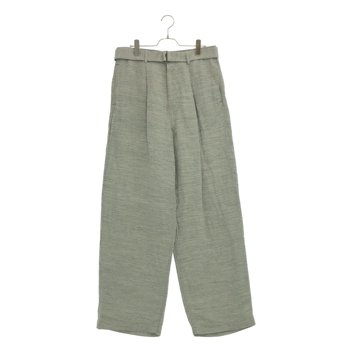 【美品】 Graphpaper / グラフペーパー | 2026SS | Linen Cupro Back Satin Belted Pants リネン パンツ | 2 | グレー | メンズ