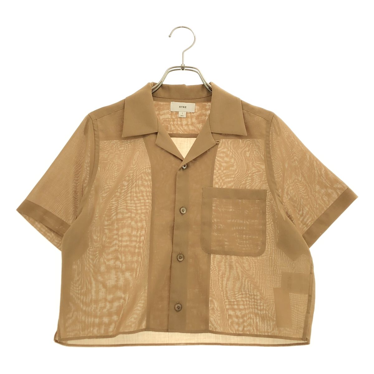 HYKE / ハイク | 2025SS | T/W VOILE CROPPED SHIRT ボイル クロップドシャツ | 1 | ベージュ | レディース