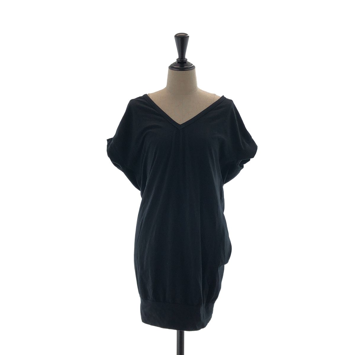 JUNYA WATANABE COMME des GARCONS / ジュンヤワタナベ | 2008SS | 変形 Vネック チュニック ワンピース | S | ブラック | レディース 7,417円