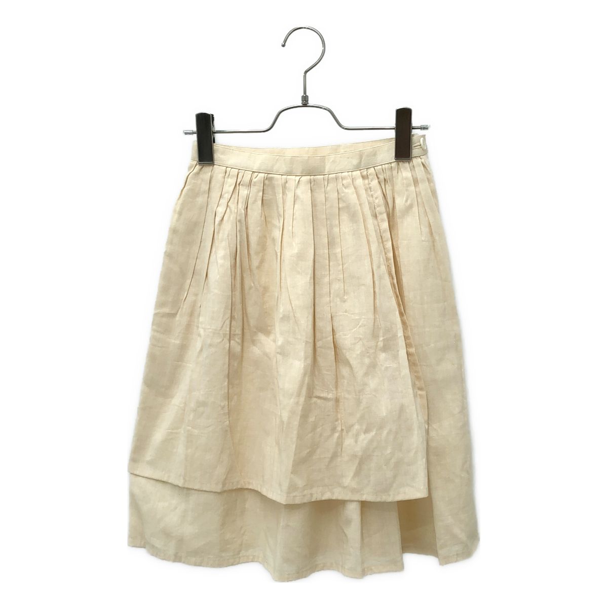 COMME des GARCONS / コムデギャルソン | 1980s | コットン シルク アシンメトリー ギャザー サイドジップ スカート | エクリュ | レディース