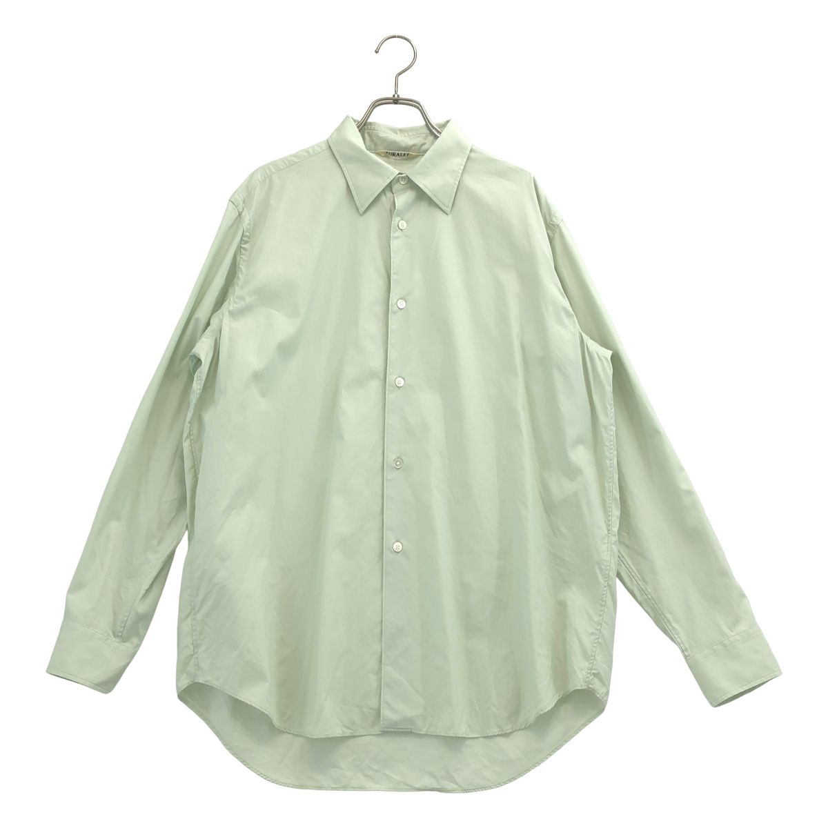 AURALEE / オーラリー | WASHED FINX TWILL SHIRT / フィンクス ツイル シャツ | 3 | ライトグリーン系 | メンズ