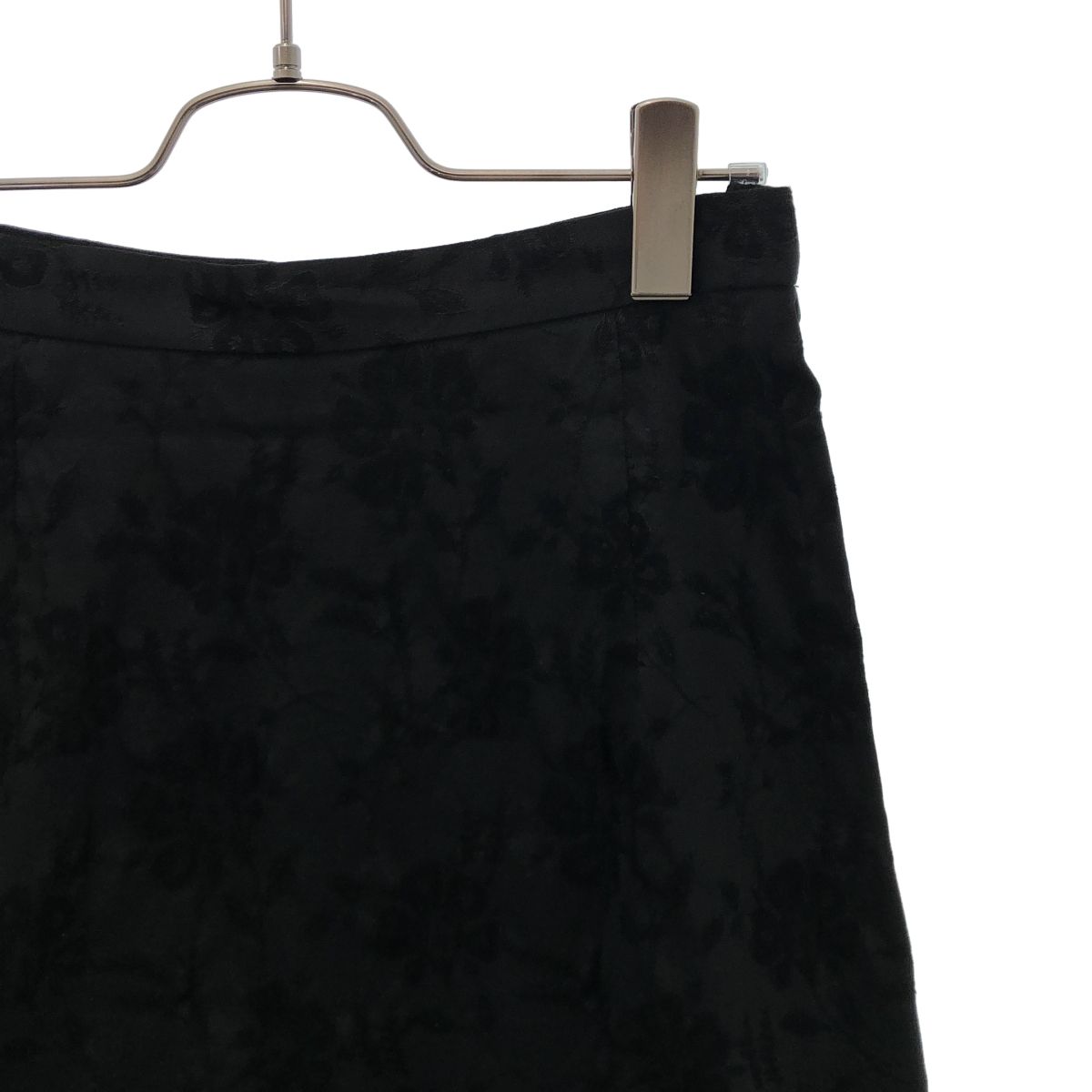 tricot COMME des GARCONS / トリココムデギャルソン | 2002SS | フラワージャガード 裾ジップ フレアスカート | M | ブラック | レディース